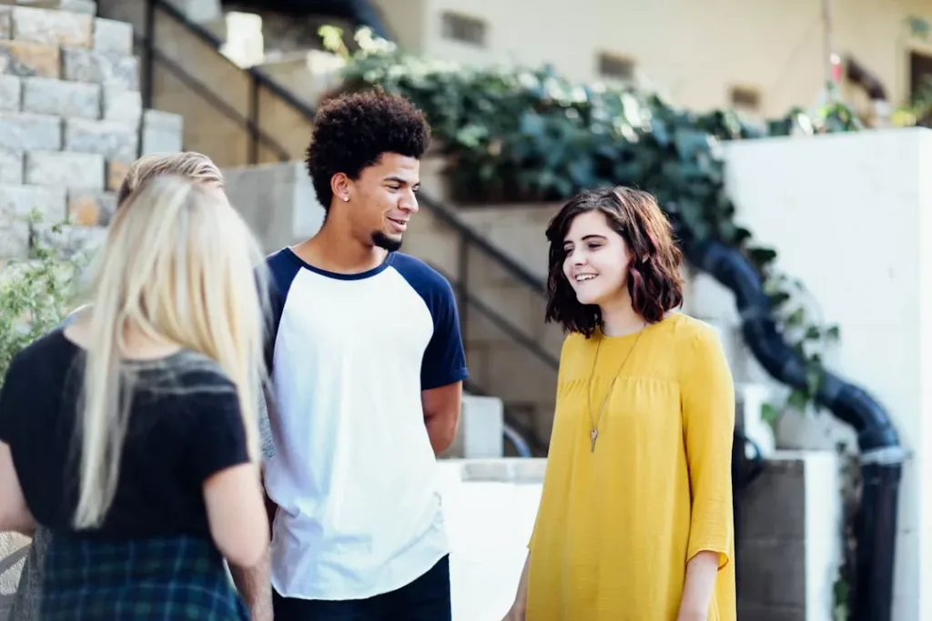 Group of teens talking